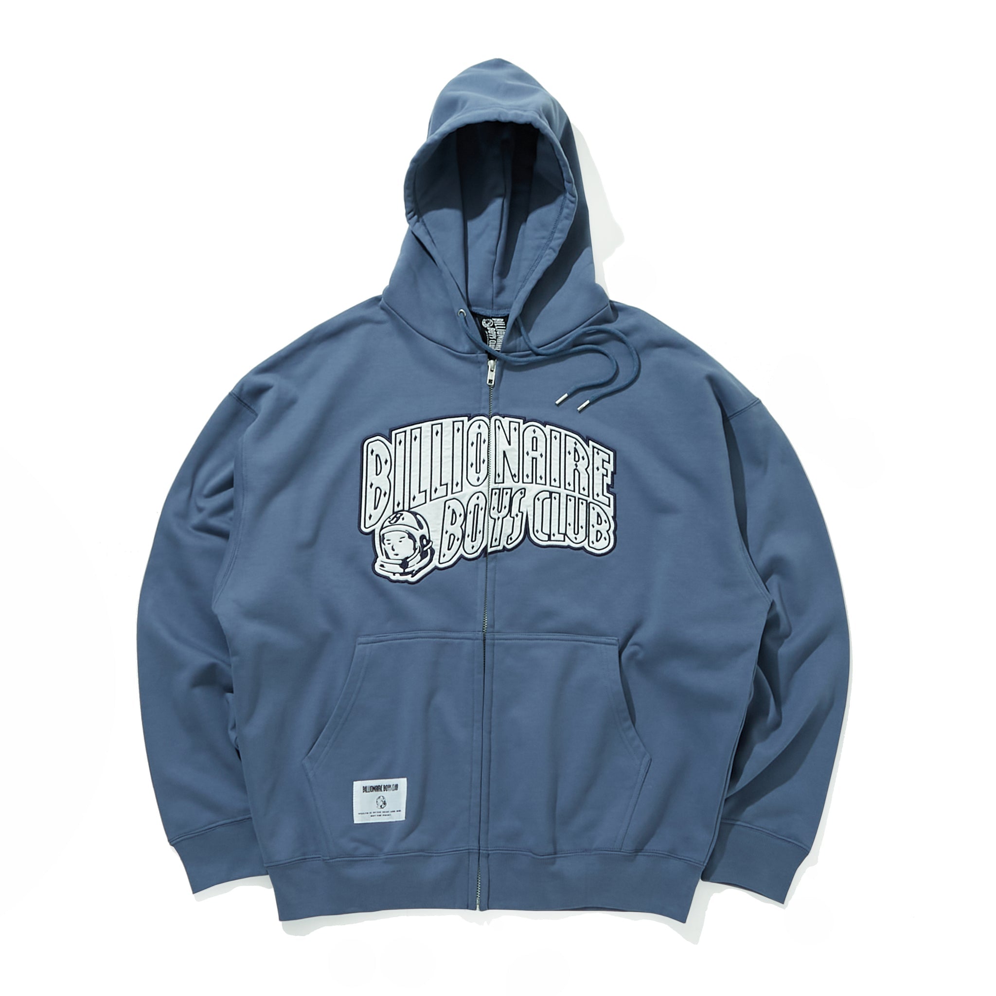 APPLIQUE LOGO ZIP UP HOODIE ARCH LOGO NAVY BILLIONAIRE BOYS CLUB HONG KONG