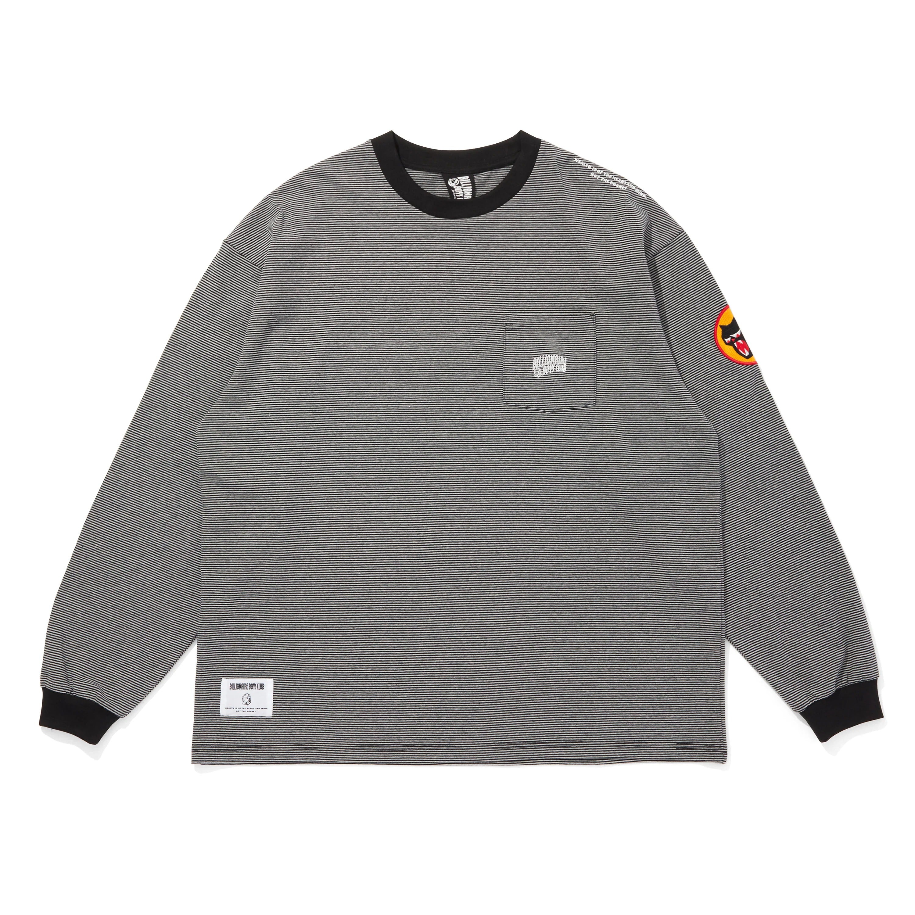 BORDER POCKET LS T-SHIRT - BLACK X GRAY – BILLIONAIRE BOYS