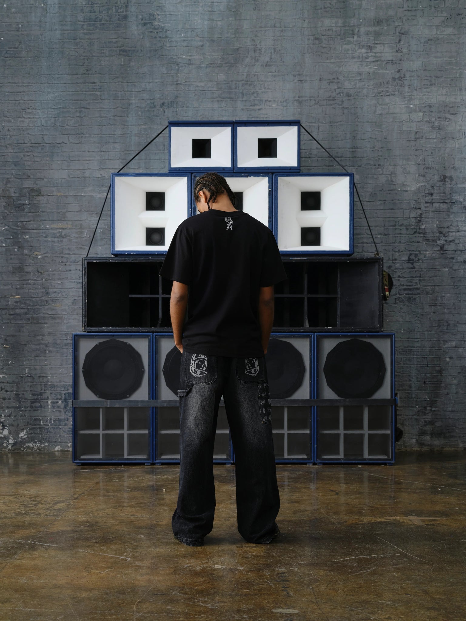 DIAMONDS & DOLLARS DENIM CARPENTER PANT - BLACK