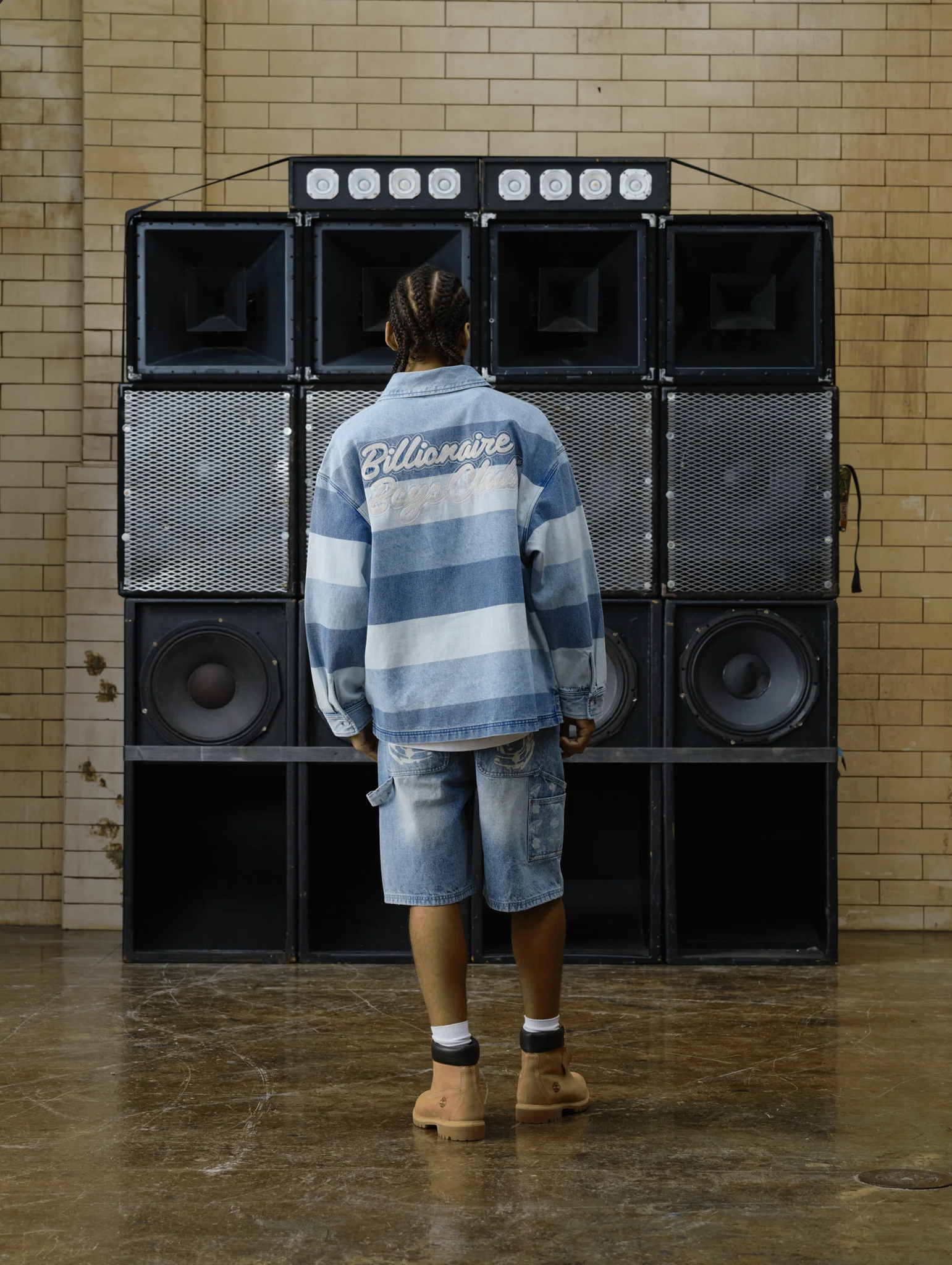 DIAMONDS & DOLLARS DENIM CARPENTER SHORT - LIGHT WASH BLUE