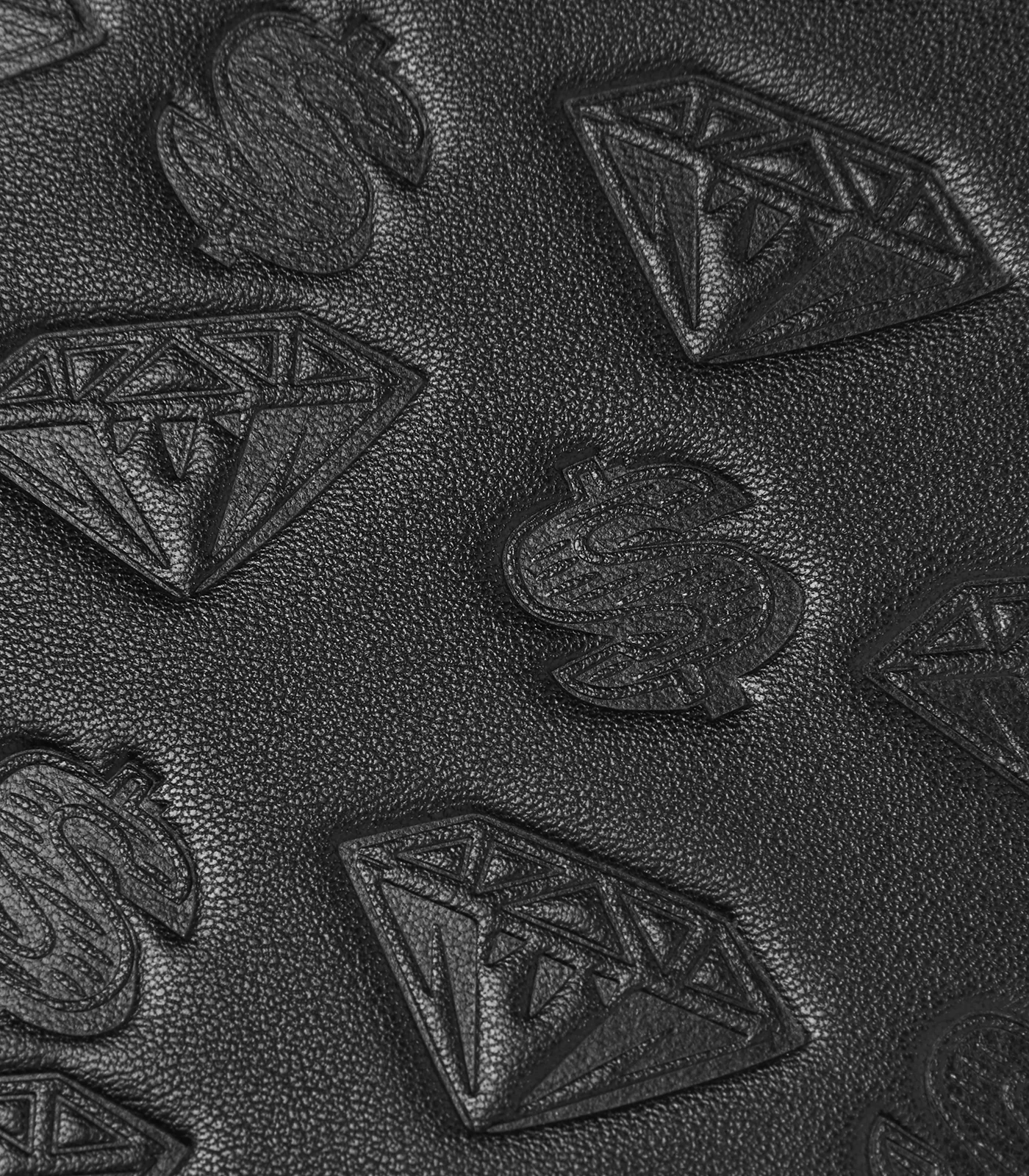 DIAMOND & DOLLARS PASSPORT HOLDER - BLACK