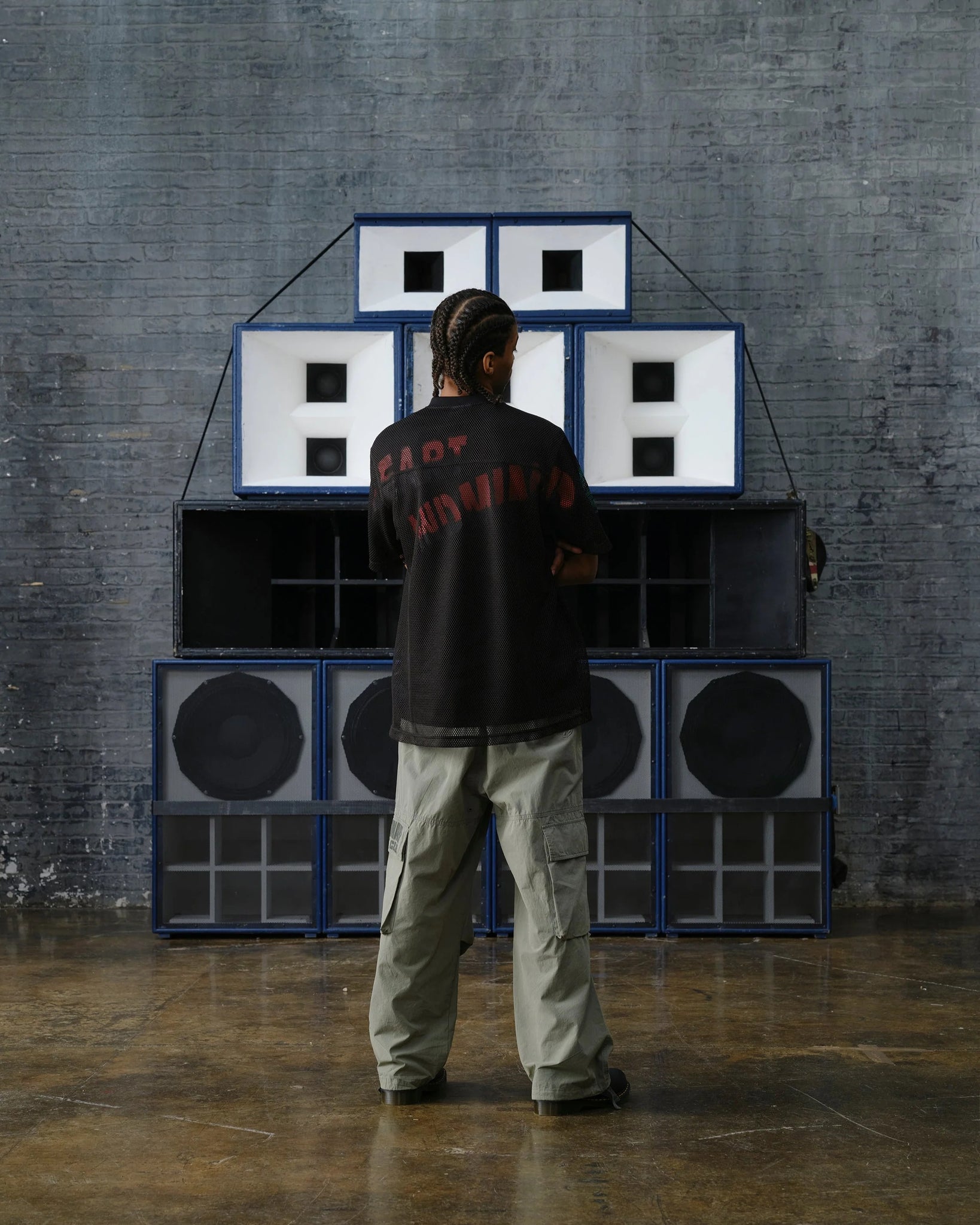 ASTRO BIG MESH FOOTBALL T-SHIRT - BLACK