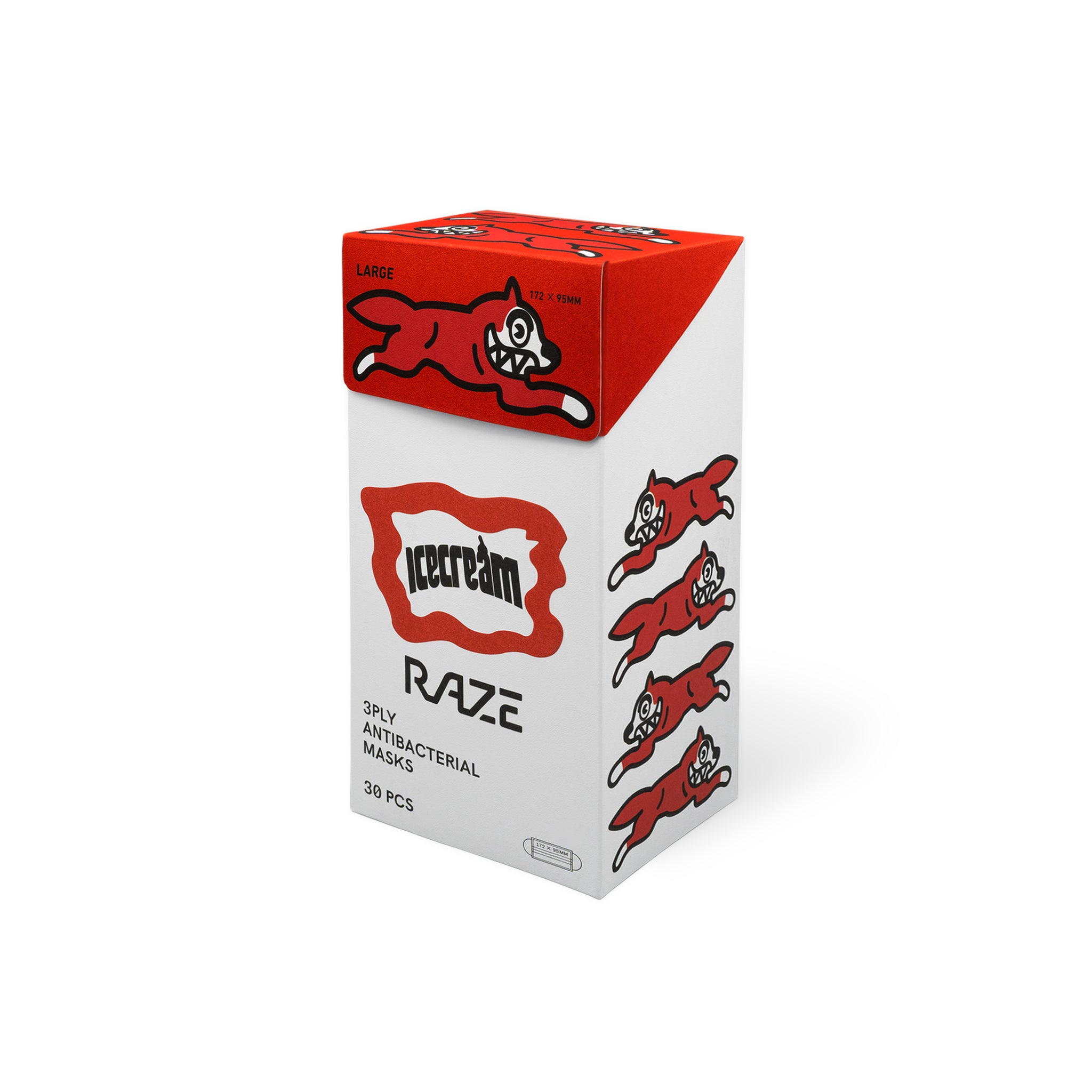 ICECREAM X RAZE FACE MASK (BOX OF 30 JUNIPER GREEN/LIGHT PEACH)